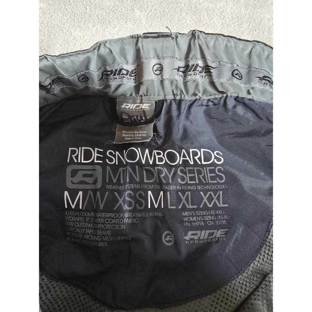 Ride‎ Snowboards Mountain Dry Series Snow Pants Mens M Black Cargo Adjustable